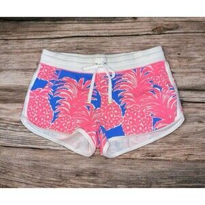 Lilly Pulitzer M Chrissy Drawstring Beach Shorts Blue Haven Little Flamenco